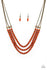 Jazzi Jewelz Boutique-Terra Trails-Orange Stone Brass Chain Necklace and Earring Set