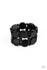Beach Bravado-Black Paparazzi Bracelet- Earthy black wooden discs and beads are threaded along braided stretchy bands around the wrist, creating a summery display.  