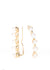 Drop Top Attitude-Gold Earrings-Ear Crawler  With Pearl Beading