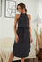 Jazzi Jewelz Boutique by Raven-Drawstring Open Back Slit Sleeveless Dress