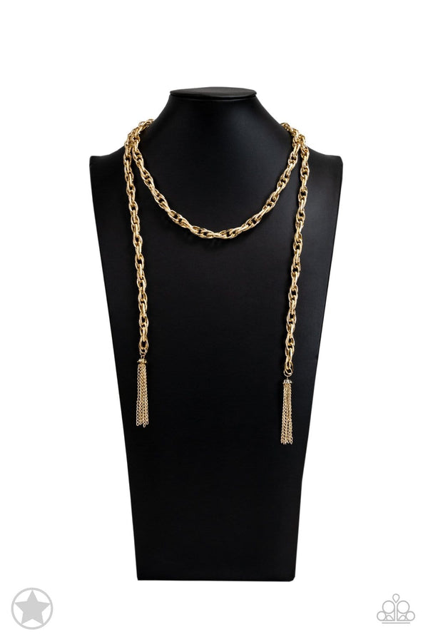 Jazzi Jewelz Boutique-Scarfed for Attention-Gold Necklace and Earring Set
