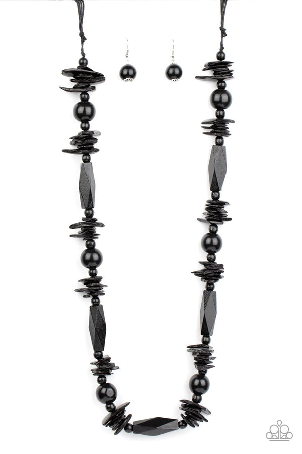 Jazzi Jewelz Boutique-Cozumel Coast-Black Wood Necklace and Earring Set