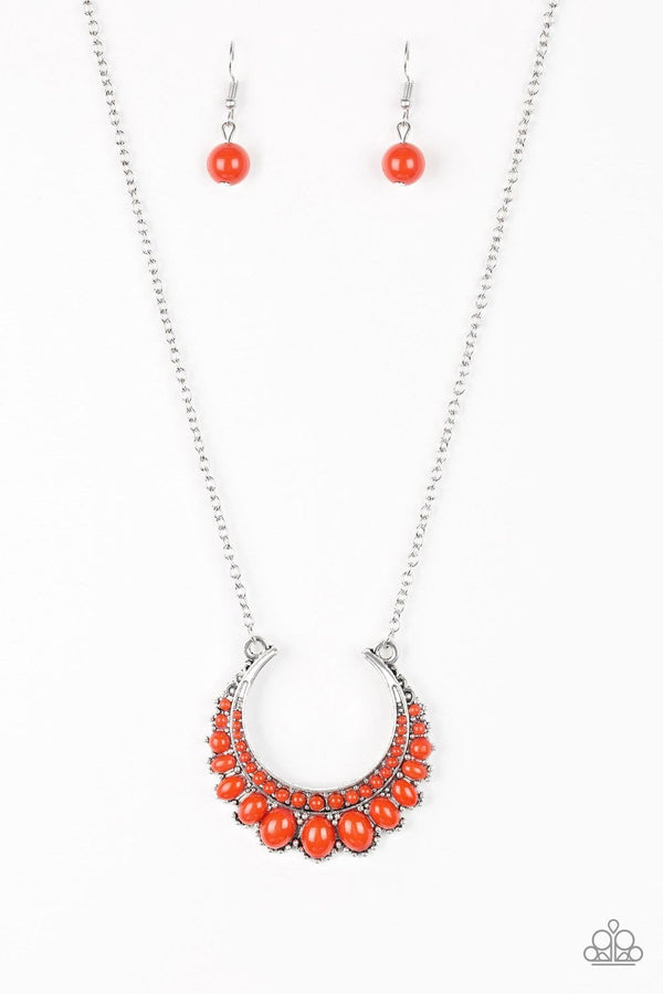 Jazzi Jewez Boutique-Count to Zen- Orange Necklace and Earring Set
