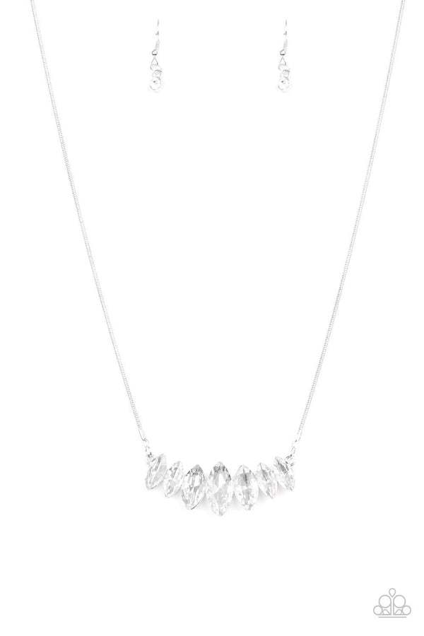 Jazzi Jewelz Boutique-Leading Lady -White Rhinestone Necklace Set