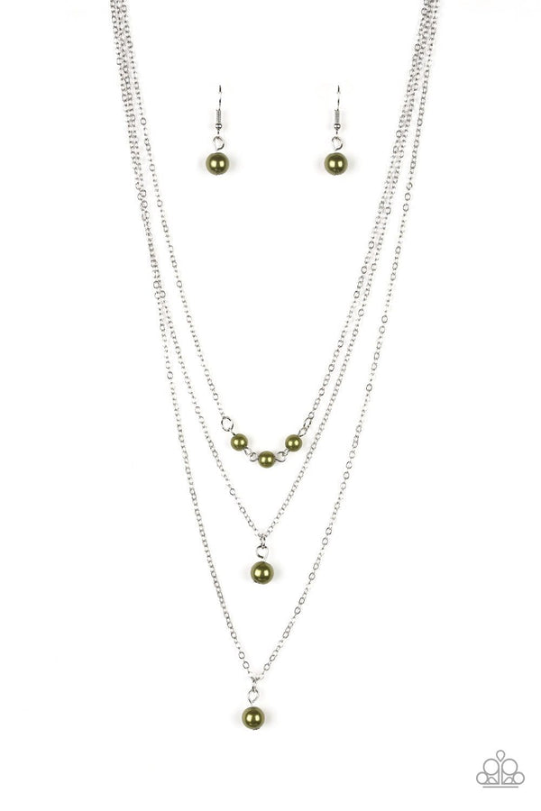 Jazzi Jewelz Boutique-High Heels and Hustle-Green Pearl Necklace and Earring Set
