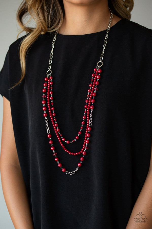 Jazzi Jewelz Boutique-New York City Chic-Red Necklace and Earring Set