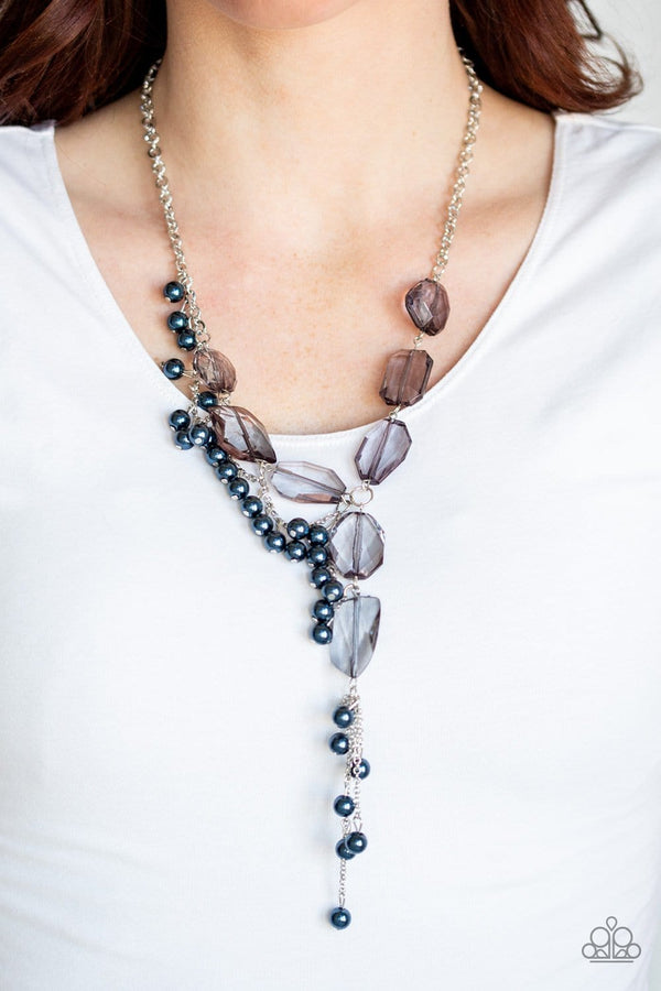Jazzi Jewelz Boutique-Prismatic Princess-Blue Gem Necklace and Earring Set