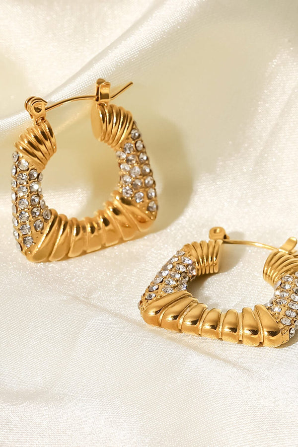 Jazzi Jewelz Boutique by Raven18K Gold Plated Inlaid Cubic Zirconia Earrings