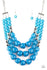 Jazzi Jewelz Boutique-Forbidden Fruit-Blue Bead Necklace and Earring Set