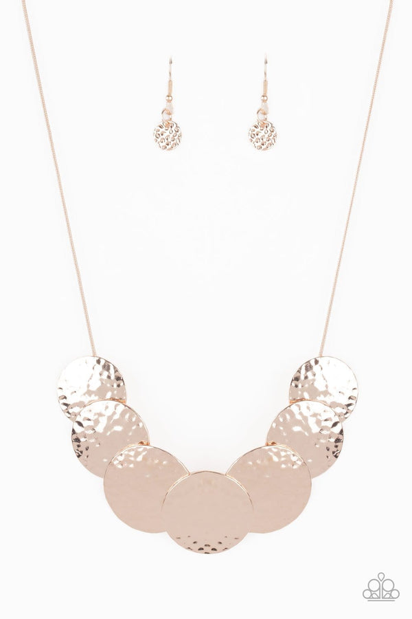 Jazzi Jewelz Boutique-Radial Waves-Rose Gold Necklace and Earring Set