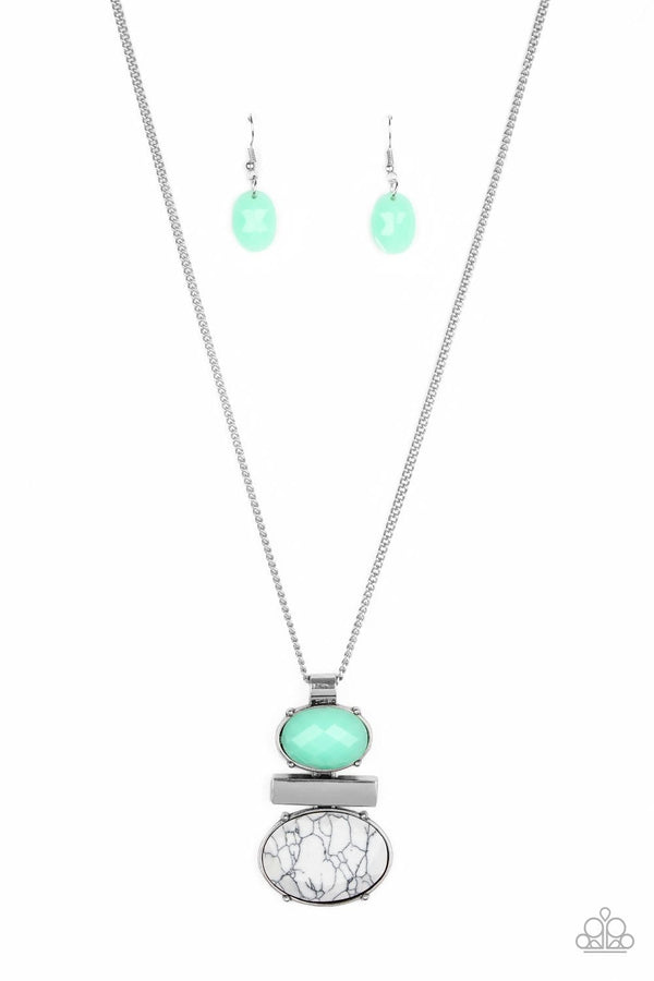 Jazzi Jewelz Boutique-Finding Balance-Green Pendant Necklace and Earring Set