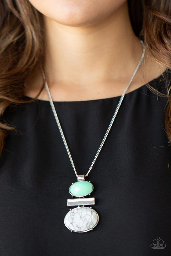 Jazzi Jewelz Boutique-Finding Balance-Green Pendant Necklace and Earring Set