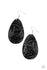 ﻿Garden Therapy-Black Earrings-Jazzi Jewelz Boutique by Raven  Stamped and embossed in floral detail, a black leather teardrop frame swings from the ear for a whimsically seasonal look. Earring attaches to a standard fishhook fitting.  Sold as one pair of earrings.  Paparazzi Accessories are lead free and nickel free. 