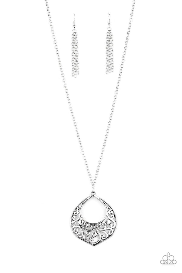 Jazzi Jewelz Boutique-Venetian Vineyards-Silver Chain Necklace and Earring Set