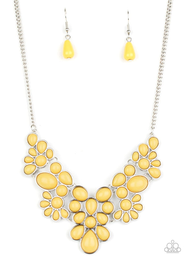 Jazzi Jewelz Boutique-Bohemian Banquet-Yellow Teardrop Necklace and Earring Set