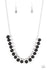 Jazzi Jewelz Boutique-Frozen In TIMELESS-Black Silver Chain Necklace and Earring Set