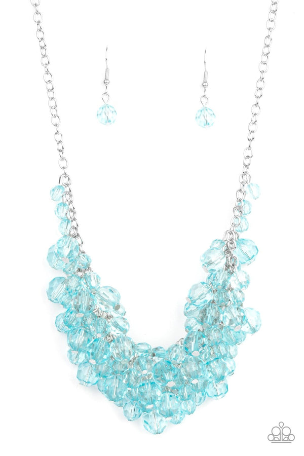 Jazzi Jewelz Boutique-Let The Festivities Begin-Blue Crystal Bead Necklace and Earring Set
