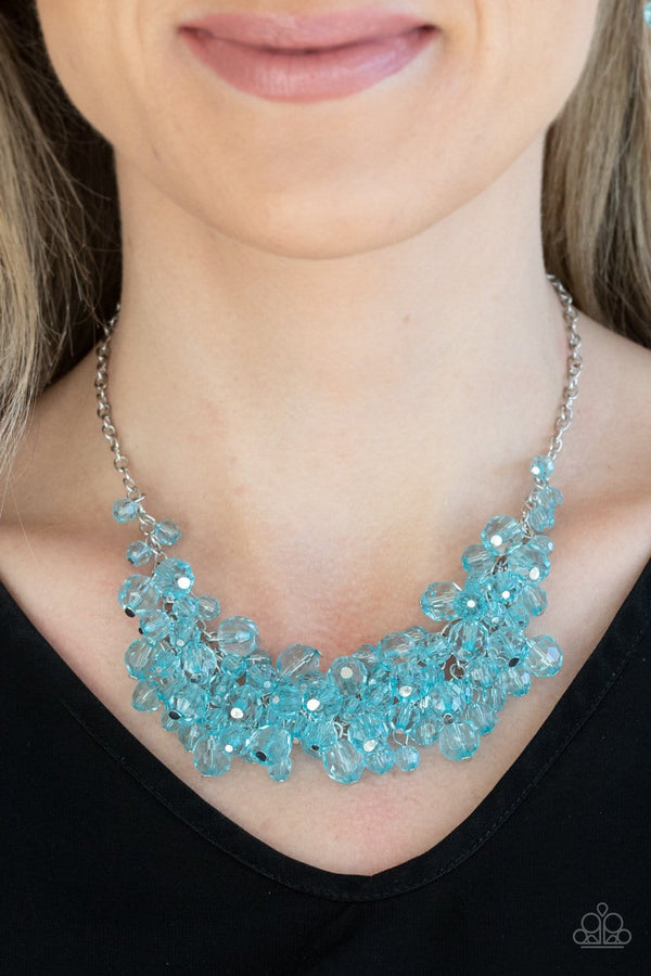Jazzi Jewelz Boutique-Let The Festivities Begin-Blue Crystal Bead Necklace and Earring Set