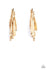 Pursuing The Plumes-Gold Paparazzi Earrings-Jazzi Jewelz Boutique by Raven
Textured petal-like plumes cluster around a curved gold bar and dance in an unexpected funky fringe below the ear. Earring attaches to a standard post fitting.
Sold as one pair of post earrings.
