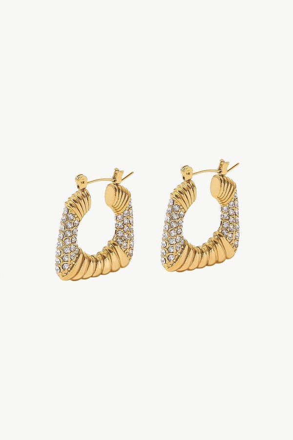 Jazzi Jewelz Boutique by Raven18K Gold Plated Inlaid Cubic Zirconia Earrings