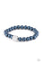 ﻿Follow My Lead-Blue Paparazzi Bracelet- Blue pearls and a white rhinestone encrusted silver charm are threaded along with a stretchy band, creating a glamorous centerpiece atop the wrist. Sold as one individual bracelet.