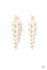﻿Totally Tribeca-Pearl Paparazzi Earrings-Jazzi Jewelz Boutique by Raven  Gradually decreasing in size, pairs of classic white pearls drip from a solitaire pearl, coalescing into a dramatic triangular-shaped lure. Earring attaches to a standard post fitting. Sold as one pair of post earrings.  All Paparazzi Jewelry is 100% lead free and nickel free. 