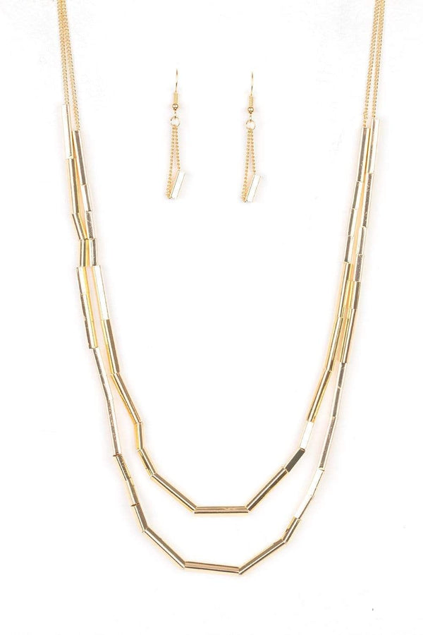 Jazzi Jewelz Boutique-A Pipe Dream-Gold Necklace and Earring Set