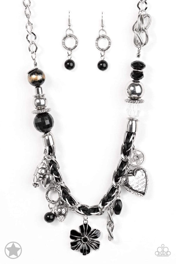 Jazzi Jewelz Boutique-Charmed, I Am Sure-Silver Chain Necklace and Earring Set