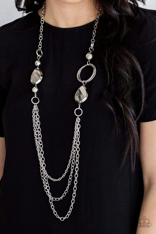 Jazzi Jewelz Boutique-Rebels Have More Fun-Silver Necklace and Earring Set