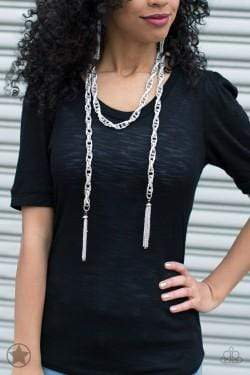 Jazzi Jewelz Boutique-Scarfed for Attention-Silver Necklace and Earring Set