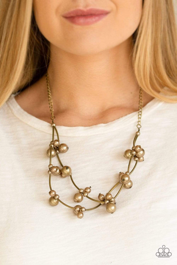 Jazzi Jewelz Boutique-Wedding Belles-Brass Bead Necklace and Earring Set