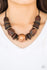 Grand Turks Getaway-Wood Paparazzi Necklace and Earring Set