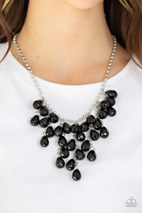 Jazzi Jewelz Boutique-Serenely Scattered-Black Teardrop Necklace and Earring Set